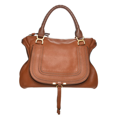 Chloe Calfskin Large Marcie Satchel Tan 1 of 8