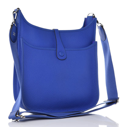 Hermes Taurillon Clemence Evelyne III PM Bleu Electrique 3 of 8