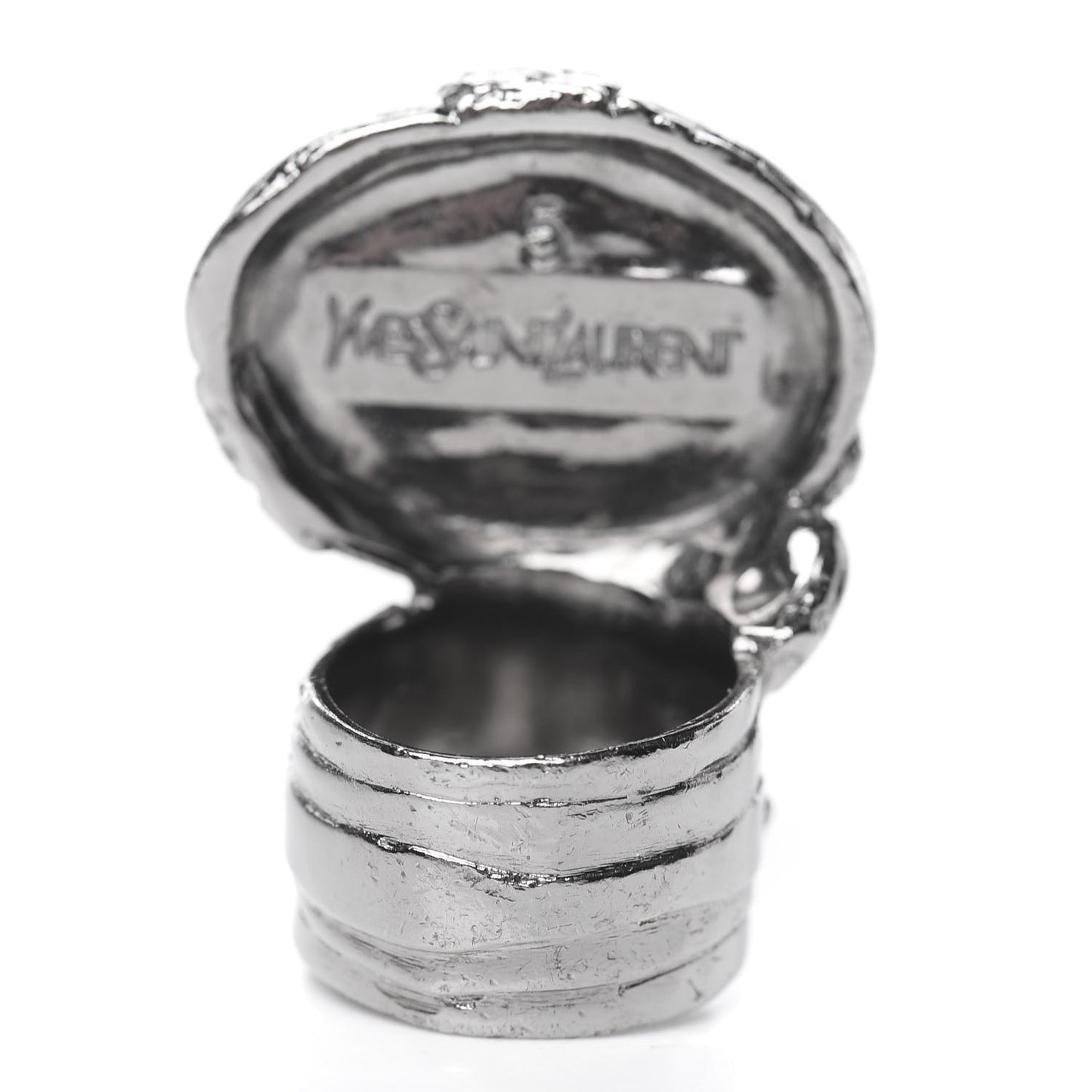Glass Cabochon Gunmetal Arty Ovale Ring 5 Black