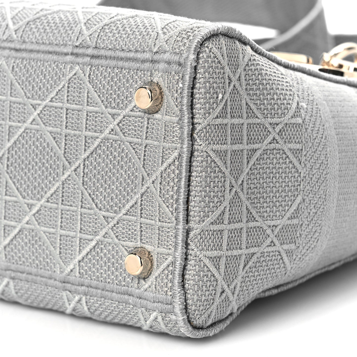 Canvas Embroidered Cannage Medium Lady Gray