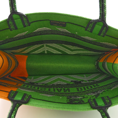 Christian Dior Canvas Embroidered Medium Jungle Pop Book Tote Green Multicolor 5 of 9
