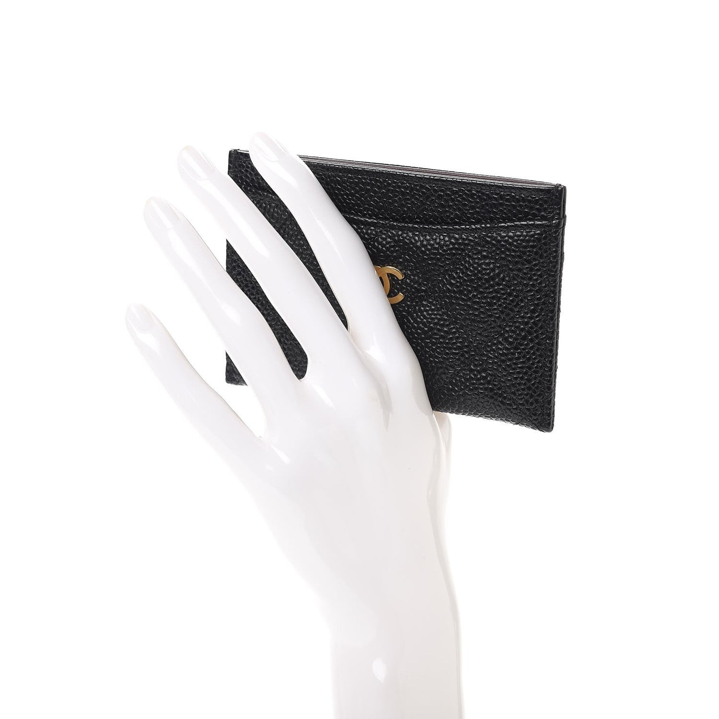 Caviar Quilted Card Holder Black