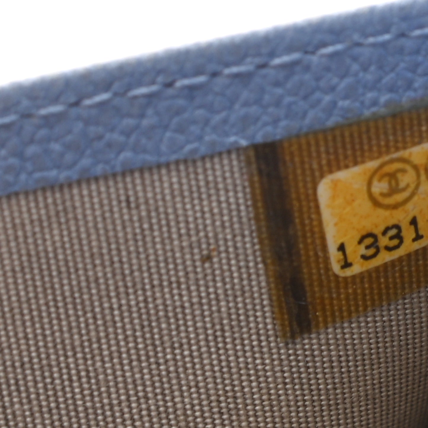 Goatskin Camellia Embossed Yen Wallet Blue