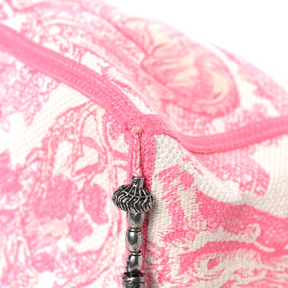 Christian Dior Canvas Reverse Embroidered Toile De Jouy D-Bubble Bucket Bag Peony Pink 9 of 12