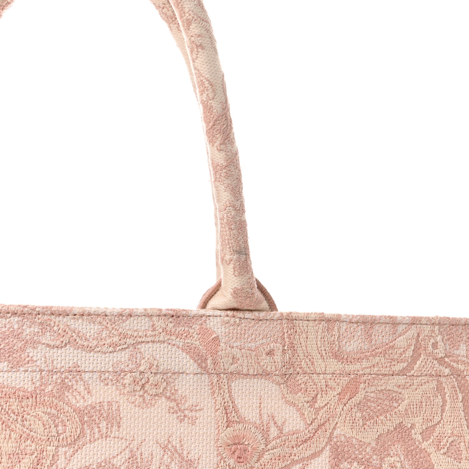 Christian Dior Canvas Toile De Jouy Embroidered Large Book Tote Pink 12 of 12