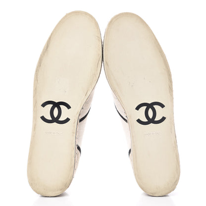 Chanel Cotton Lace Up Espadrilles 41.5 Light Beige 7 of 15
