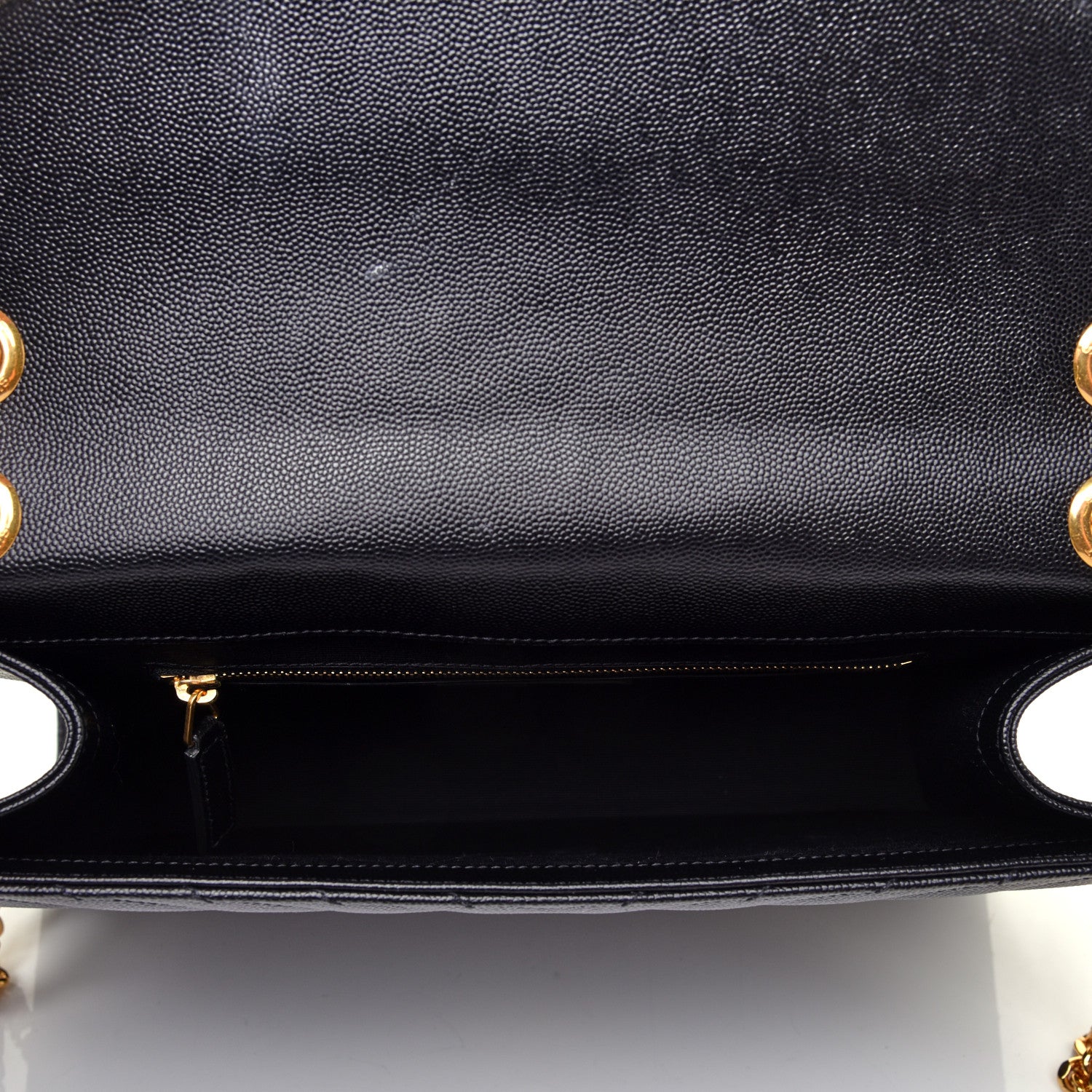 Saint Laurent Grain De Poudre Matelasse Chevron Large Monogram Satchel Black 5 of 12