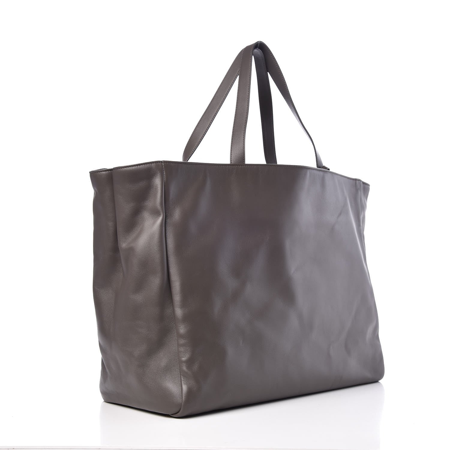 Saint Laurent Calfskin Suede Reversible East West Shopper Tote Dark Grey 5 of 13