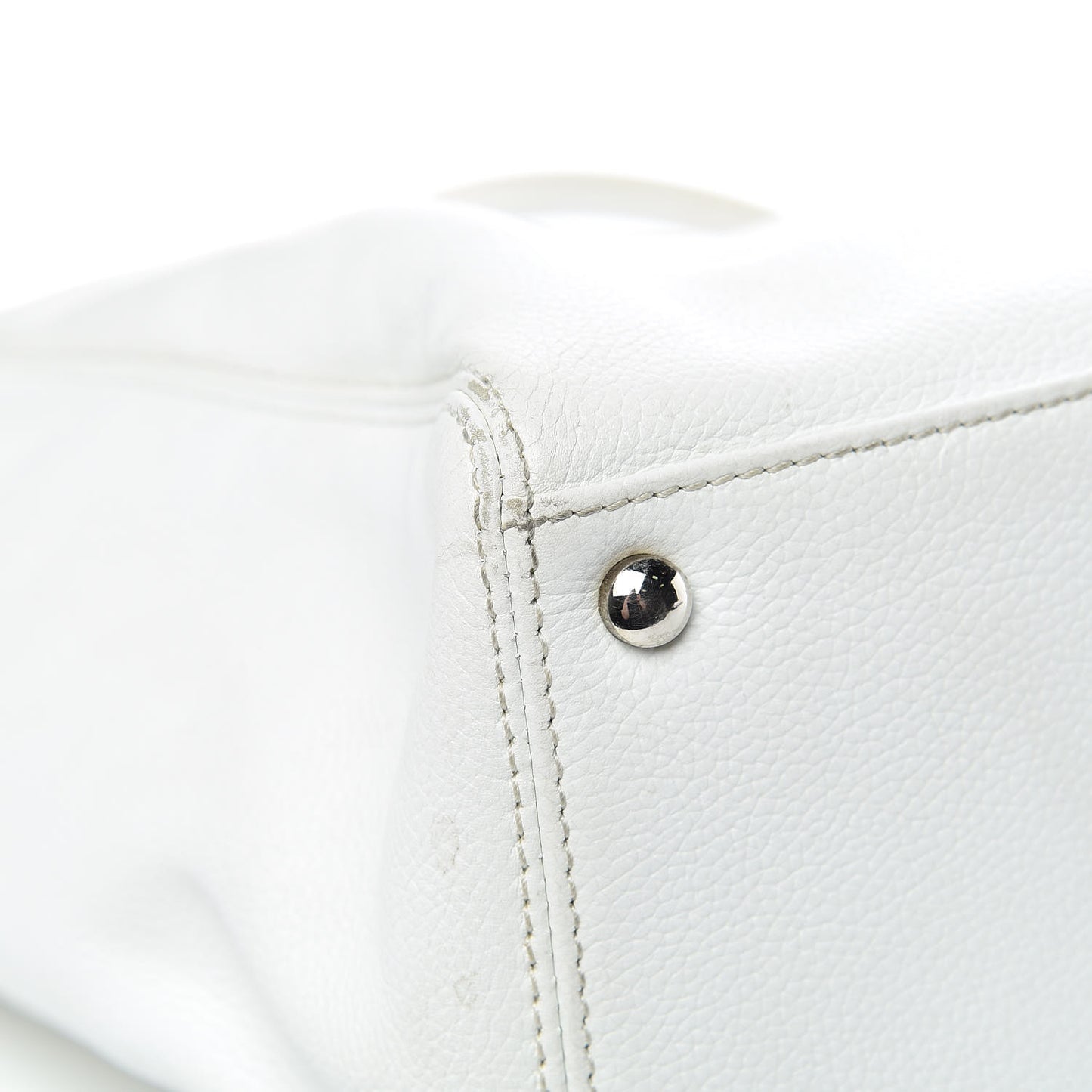 Calfskin Cerf Executive Shopper Tote White
