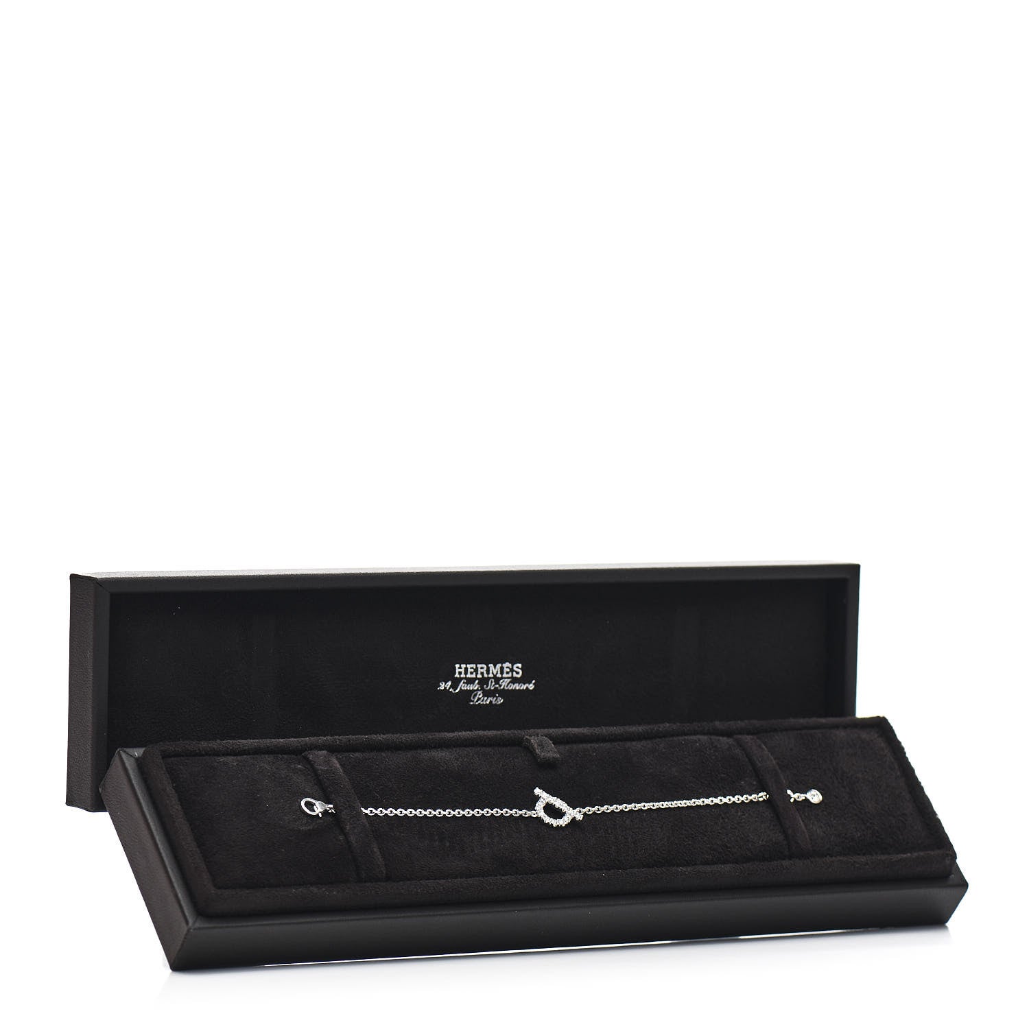 Hermes 18K White Gold Diamond Finesse Bracelet XS 4 of 4