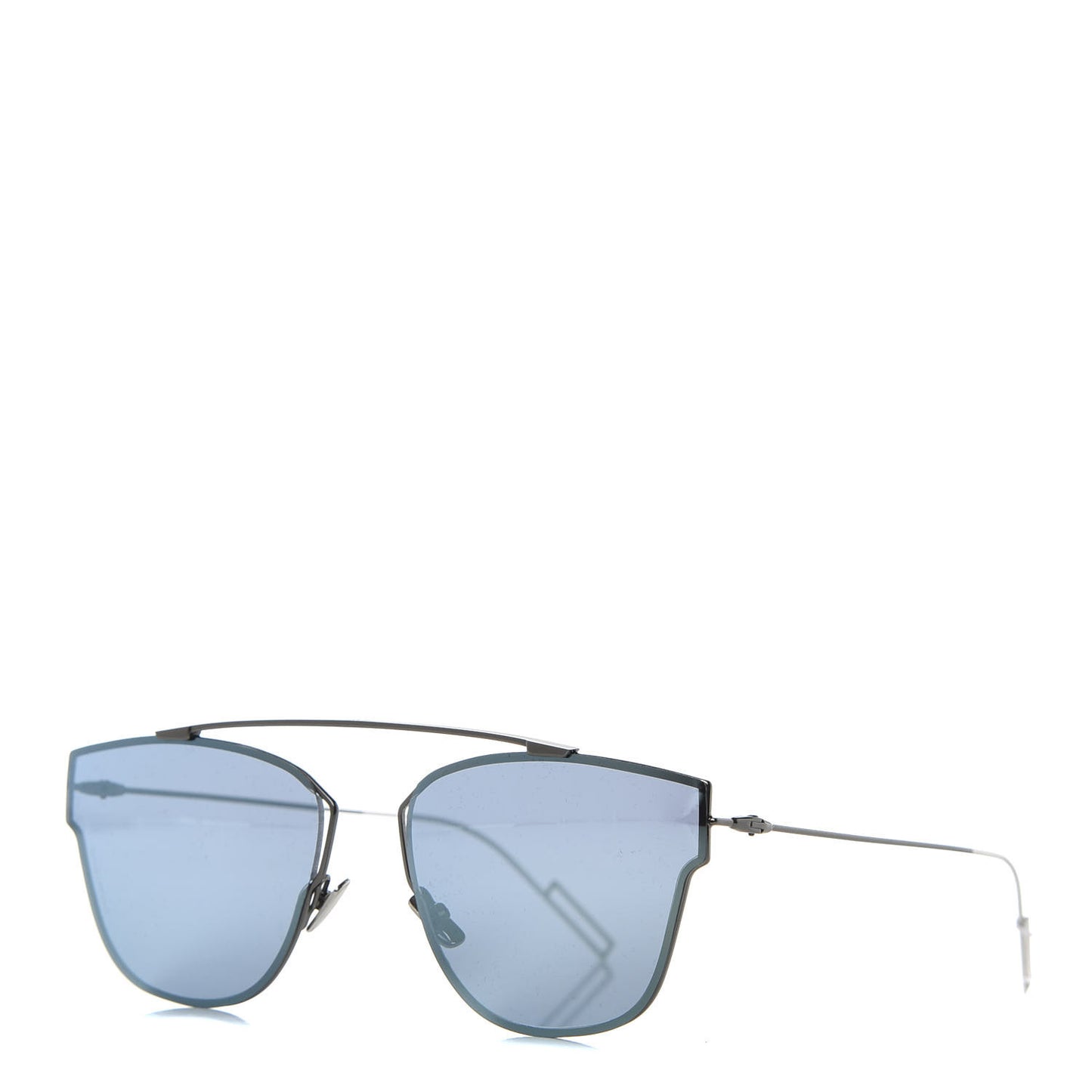 HOMME Metal Mirrored Geometric Sunglasses Palladium