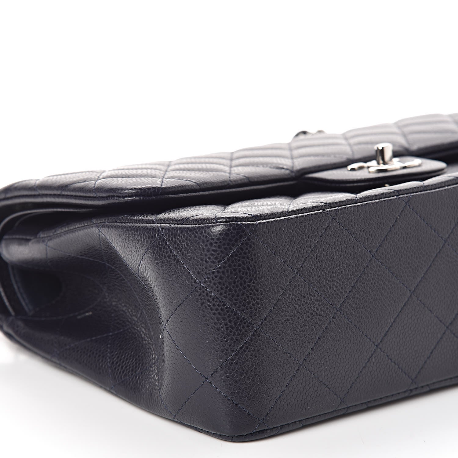 Chanel Caviar Quilted Jumbo Double Flap Navy Blue 8 of 10