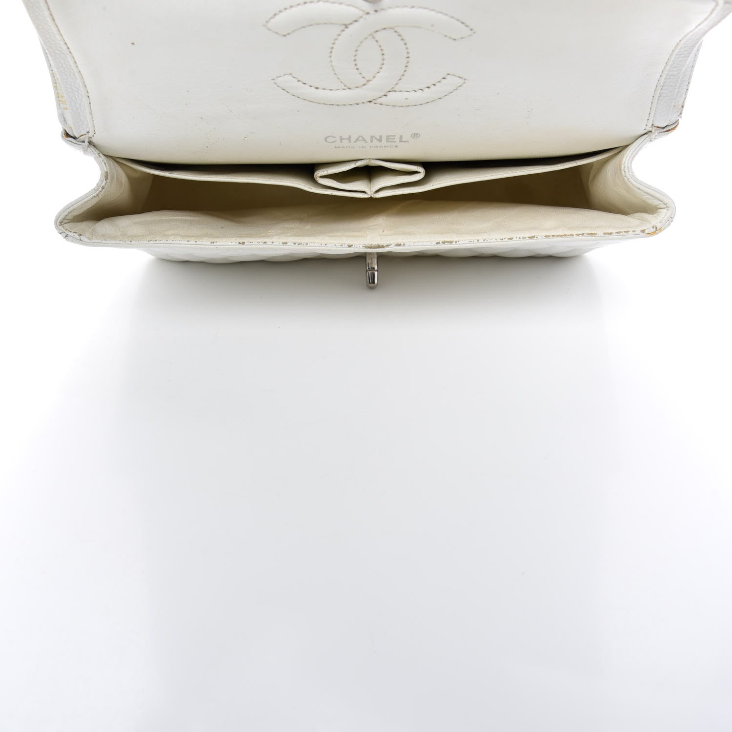 Chanel Caviar Quilted Medium Double Flap White 5 of 24