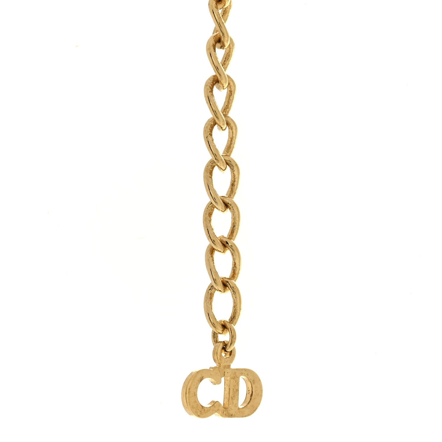 Christian Dior Metal Cursive Logo Necklace Gold 6 of 6