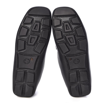 Gucci Hebron Calfskin Mens Horsebit Loafers 10 Black 8 of 9