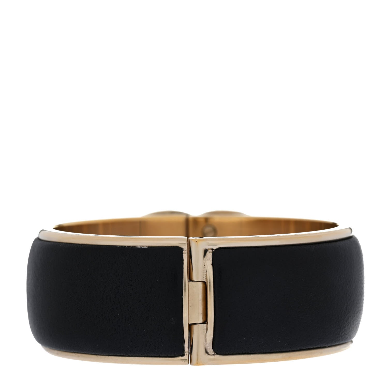 Chanel Lambskin CC Turnlock Cuff Bracelet Black Gold 3 of 5
