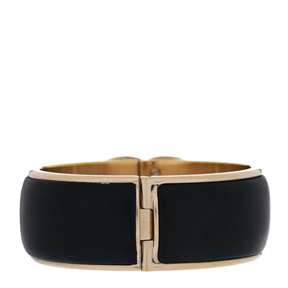 Chanel Lambskin CC Turnlock Cuff Bracelet Black Gold 3 of 5