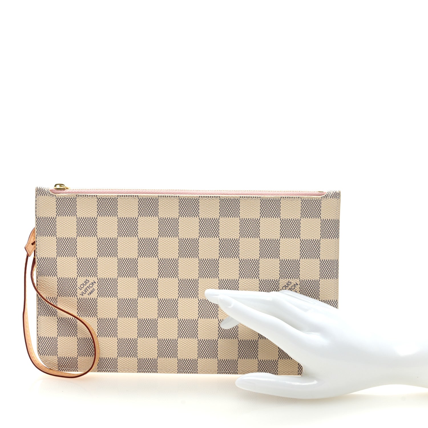 Louis Vuitton Damier Azur Neverfull MM GM Pochette Rose Ballerine 2 of 6