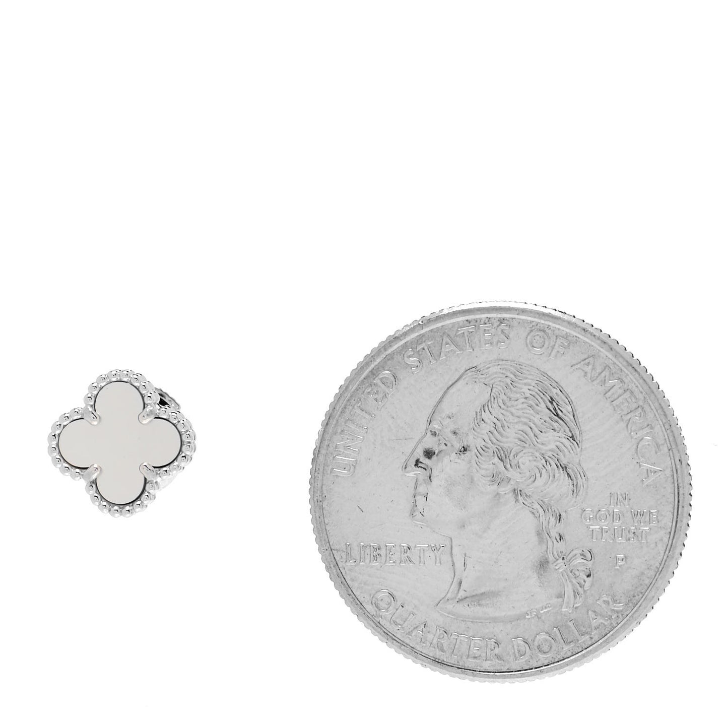 18K White Gold Mother of Pearl Sweet Alhambra Earrings