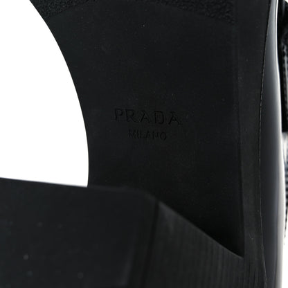 Prada Spazzolato Metal Triangle Logo 85mm Loafers 40 Black 9 of 10