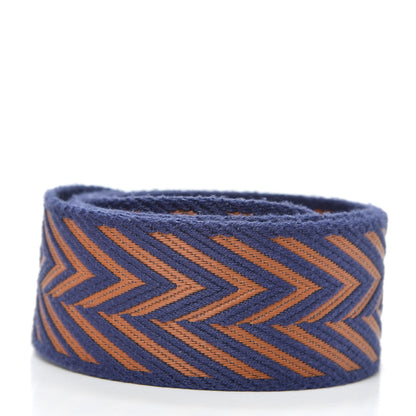 Hermes Toile Swift 50mm Sangle ZigZag Shoulder Strap Bleu Encre Gold 2 of 2