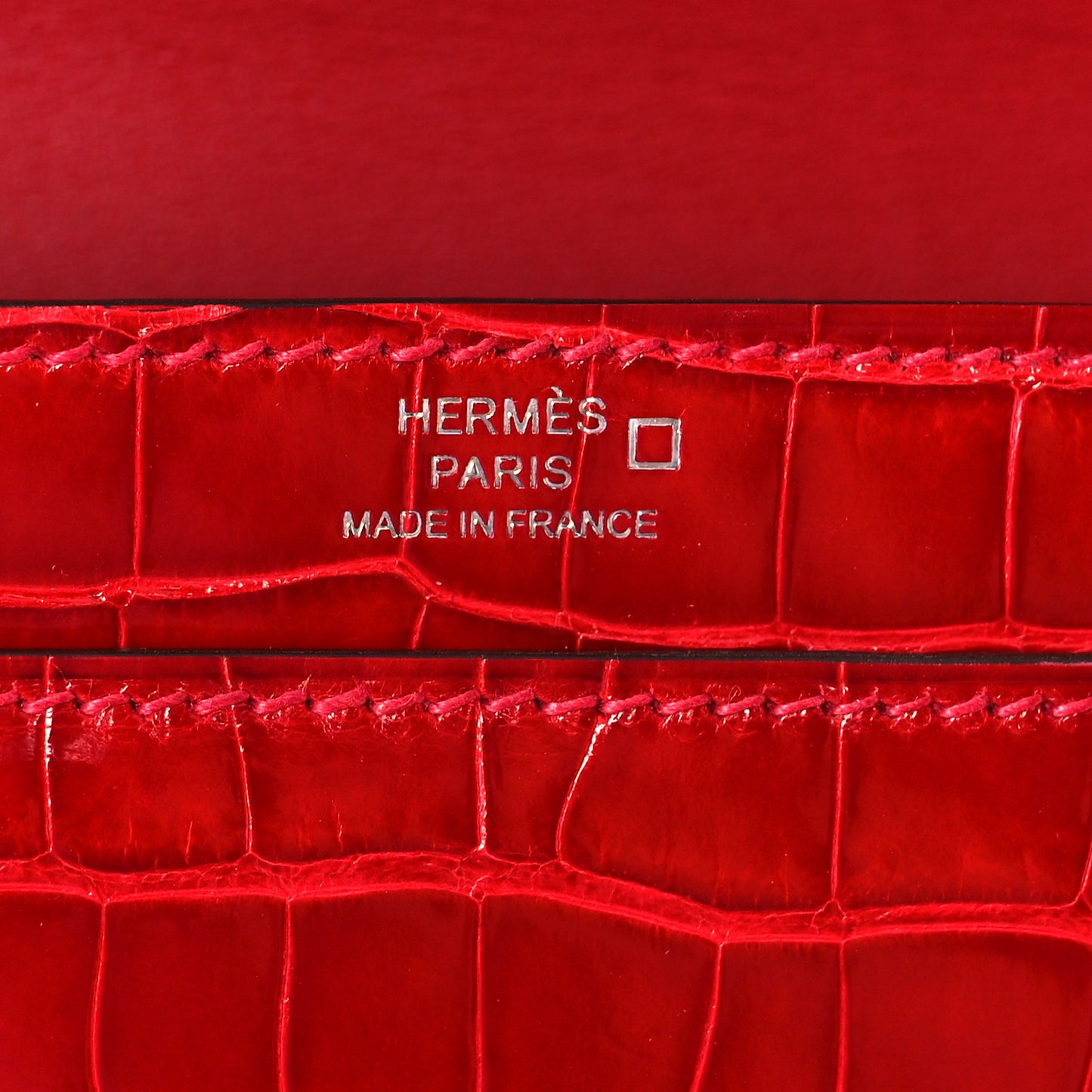 Shiny Alligator Mini Verrou Chaine Bag Braise