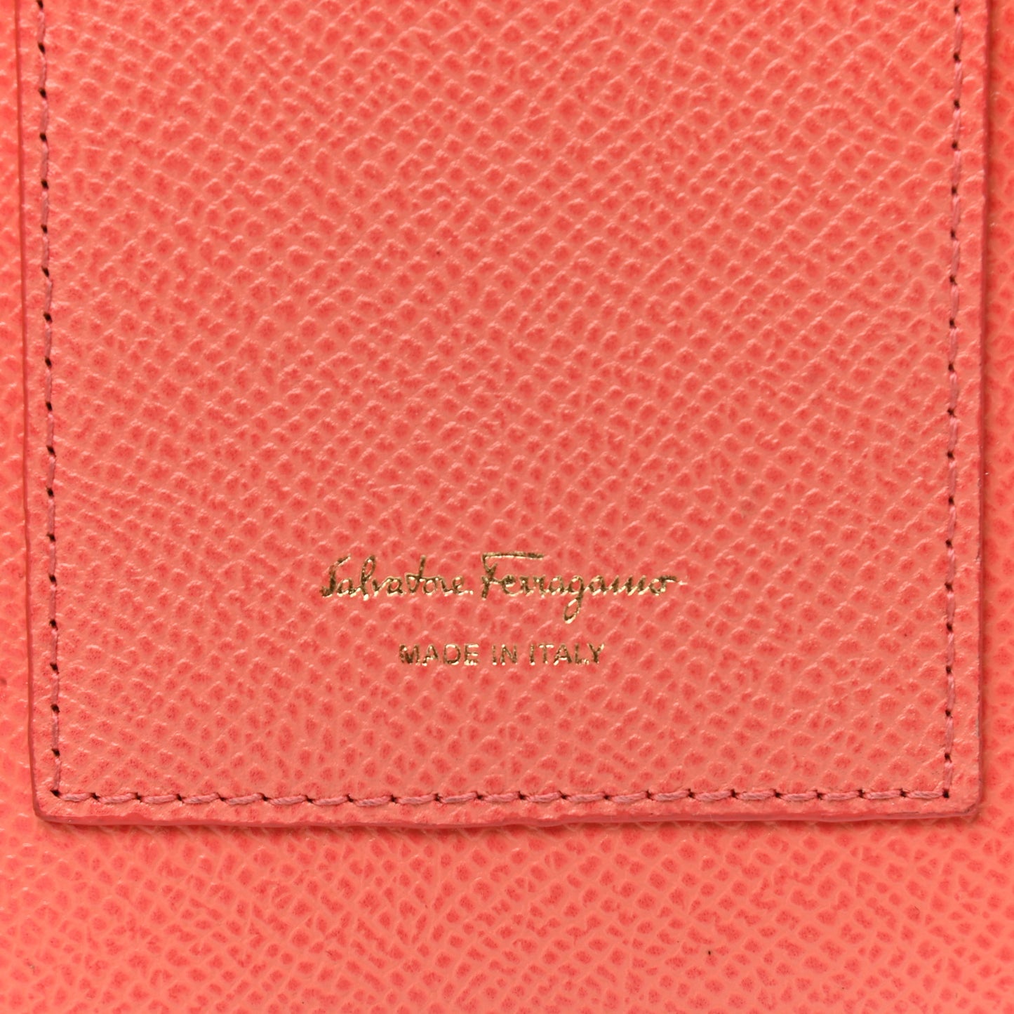 Hammered Calfskin Gancini Phone Pouch Orange