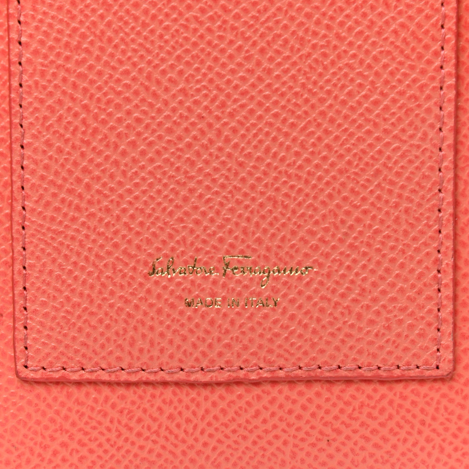 Salvatore Ferragamo Hammered Calfskin Gancini Phone Pouch Orange 6 of 6