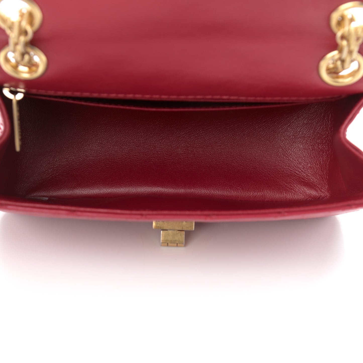 Aged Calfskin Quilted 2.55 Reissue Mini Flap Red