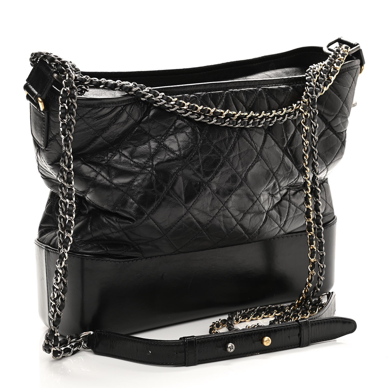 Chanel Aged Calfskin Quilted Large Gabrielle Hobo Black 3 of 10