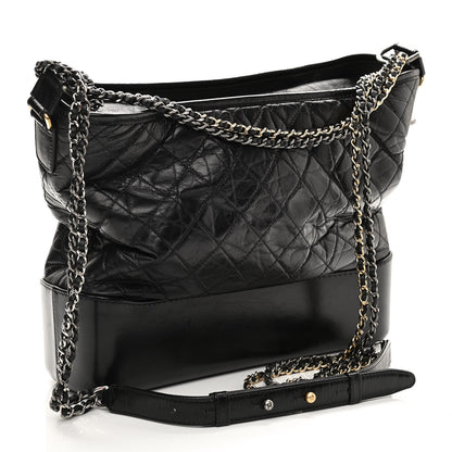 Chanel Aged Calfskin Quilted Large Gabrielle Hobo Black 3 of 10
