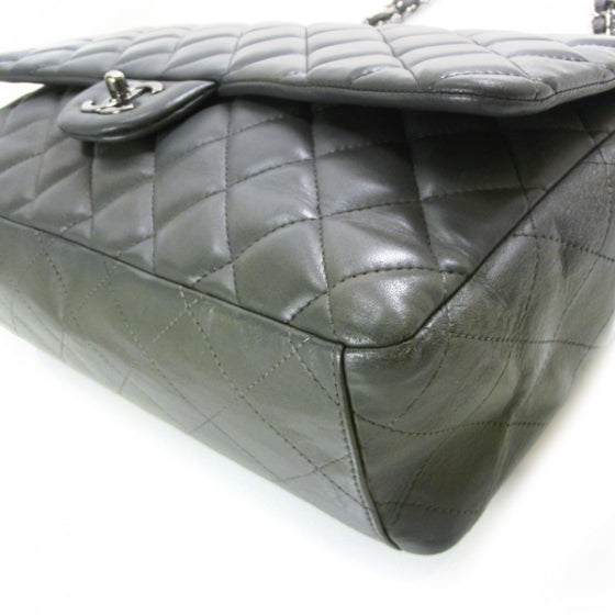 Chanel Lambskin Quilted Maxi Flap Gray 5 of 12
