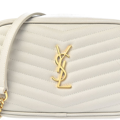 Saint Laurent Grain De Poudre Matelasse Monogram Mini Lou Camera Bag Crema Soft 11 of 11