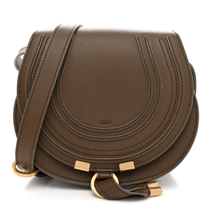 Chloe Grained Calfskin Small Marcie Saddle Bag Dark Khaki 1 of 11