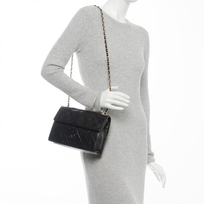 Chanel Lambskin Quilted CC Tassel Shoulder Flap Bag Black 2 of 8