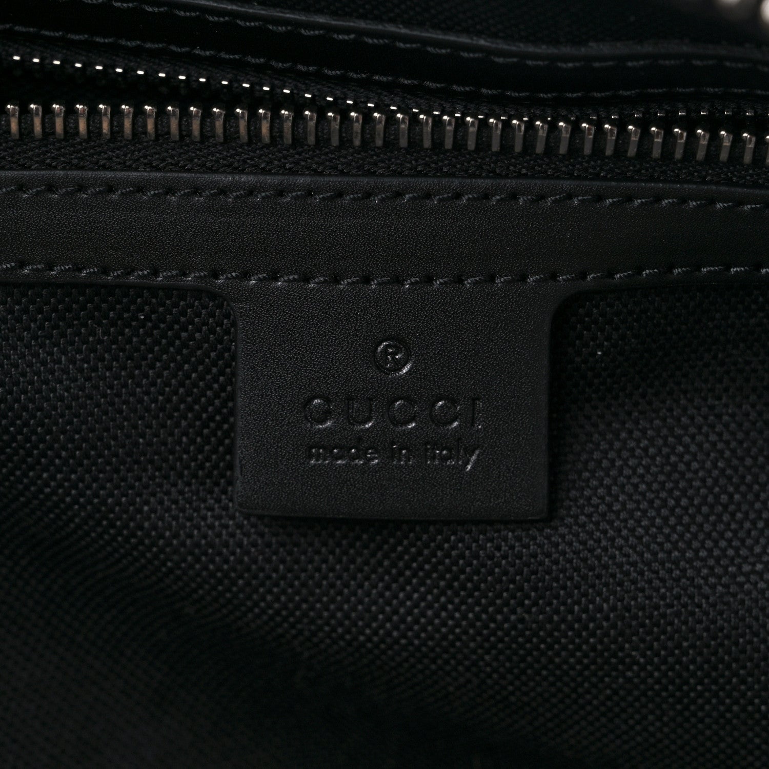 Gucci Soft GG Supreme Monogram Appia Calfskin Web Large Carry On Duffle Bag Black Grey 5 of 10
