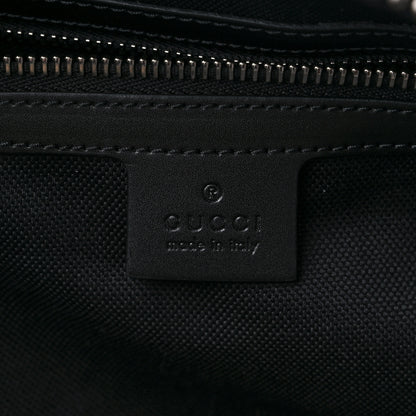 Gucci Soft GG Supreme Monogram Appia Calfskin Web Large Carry On Duffle Bag Black Grey 5 of 10