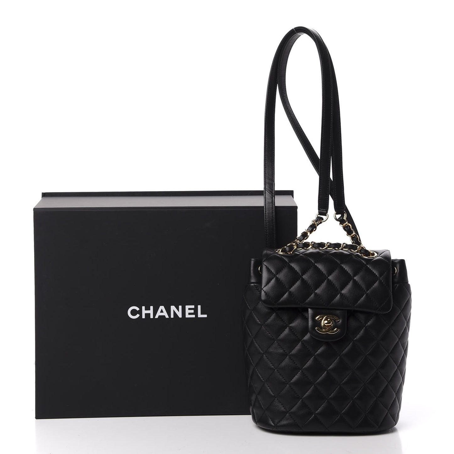 Calfskin Quilted Mini Urban Spirit Backpack Black