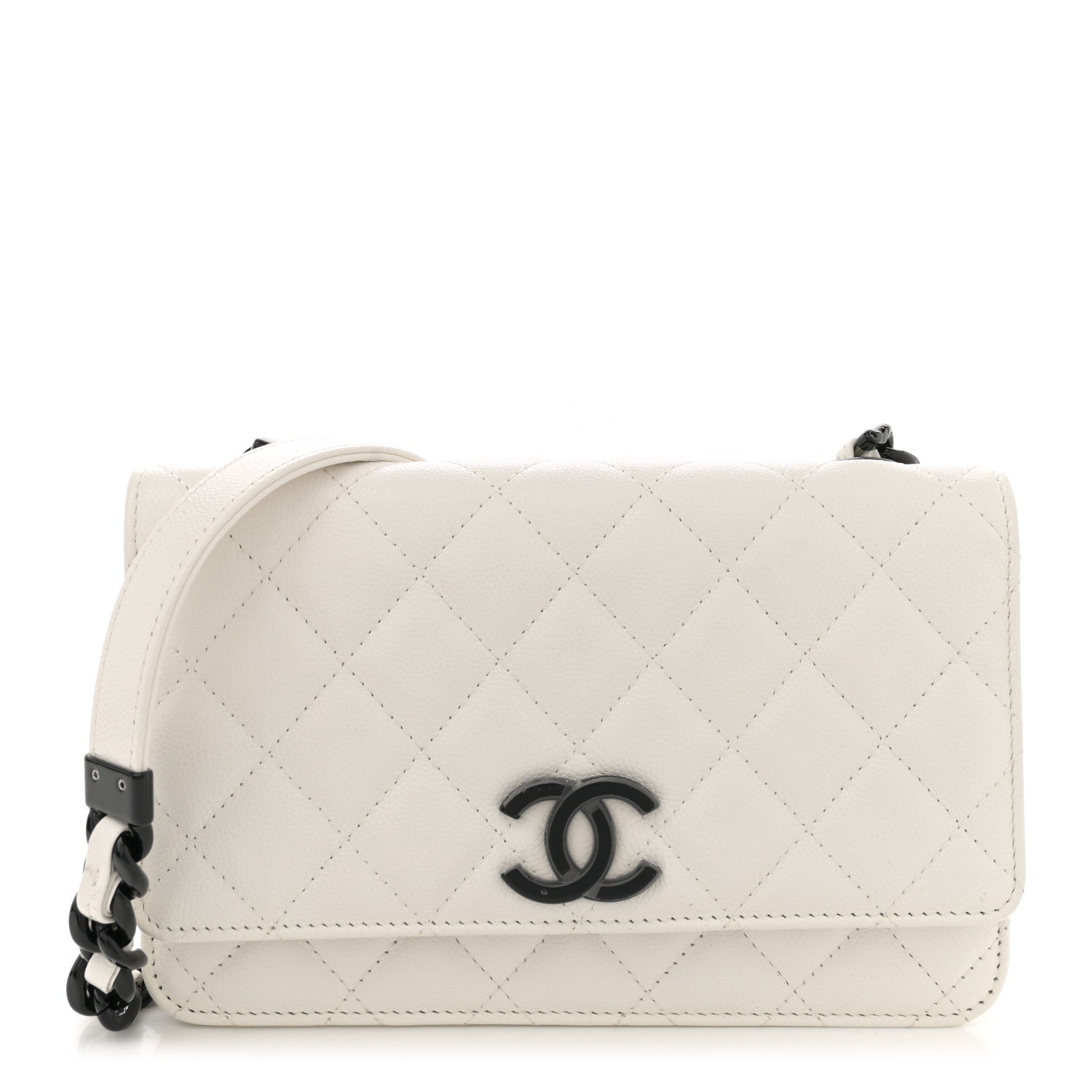 Chanel Caviar Quilted My Everything Wallet On Chain WOC White 1 of 11