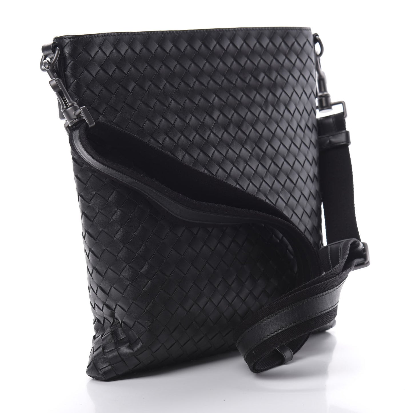 Nappa Intrecciato VN Crossbody Messenger Bag Black