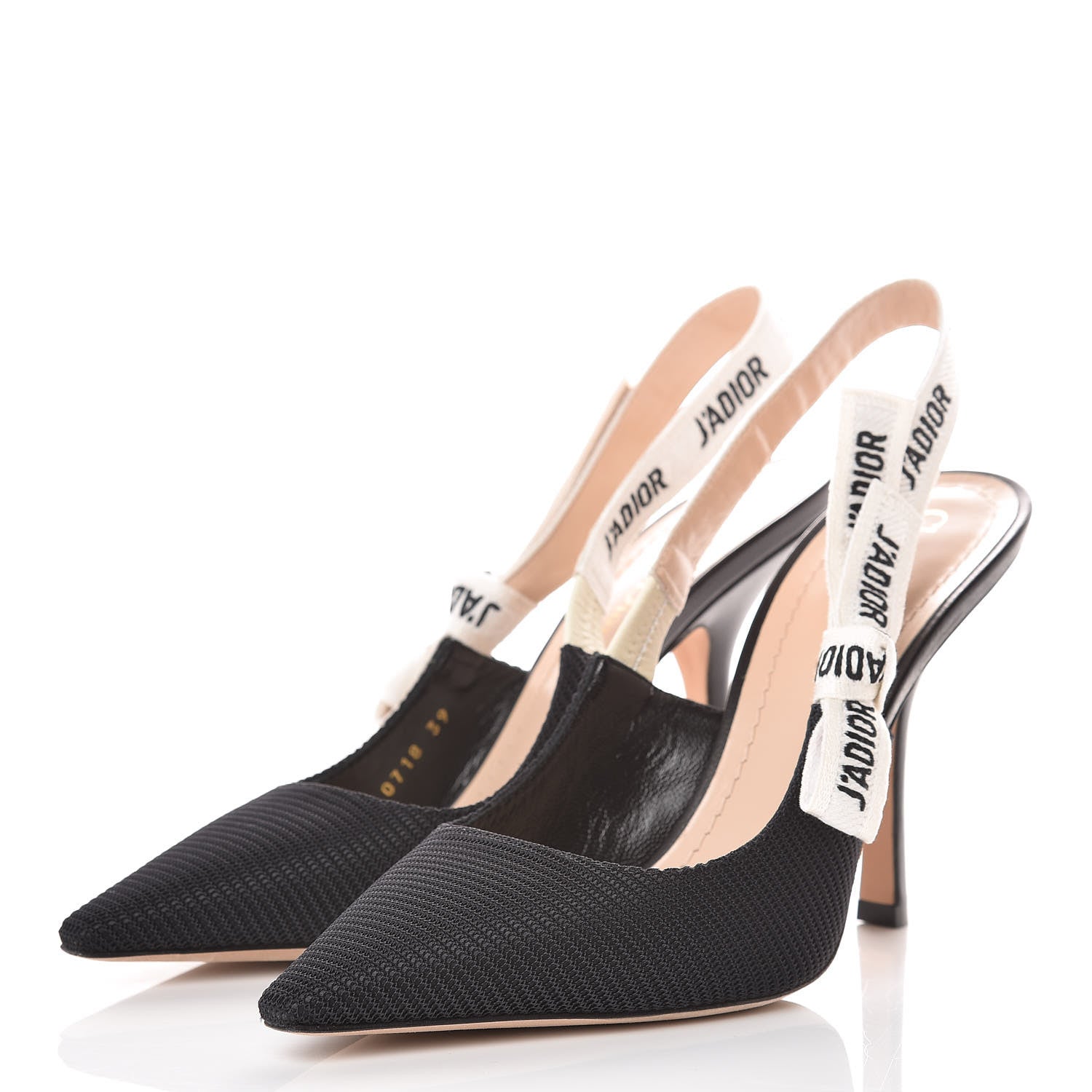 Christian Dior Technical Canvas Ribbon J'Adior Slingback 100mm Pumps 39 Black 3 of 9