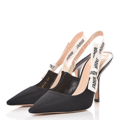 Christian Dior Technical Canvas Ribbon J'Adior Slingback 100mm Pumps 39 Black 3 of 9