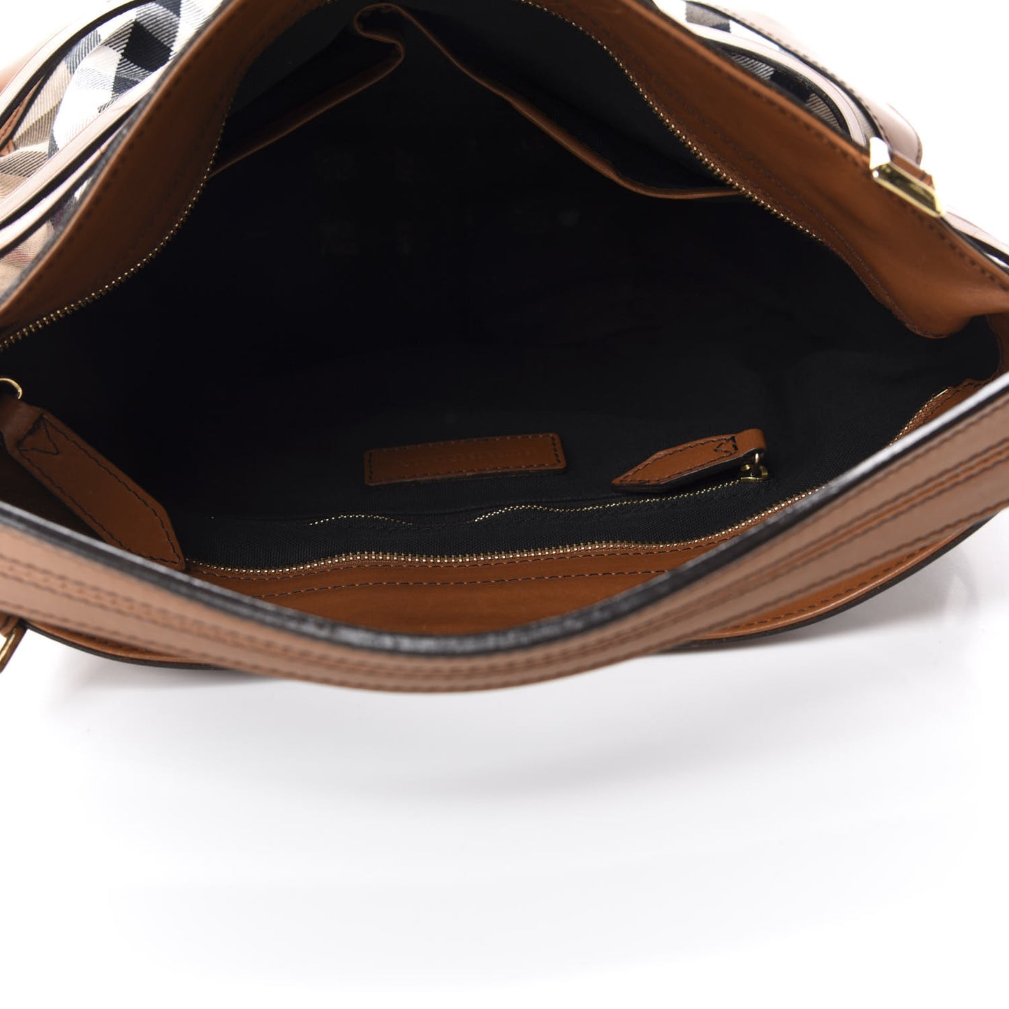 House Check Bridle Calfskin Small Dutton Hobo Light Tan