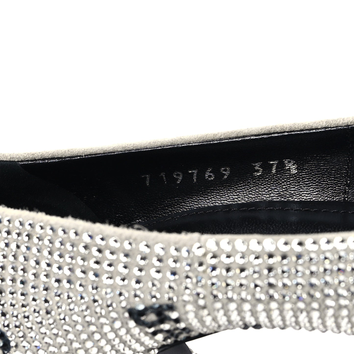Strass Allover Logo Square Knife 110mm Pumps 37.5 Crystal Black