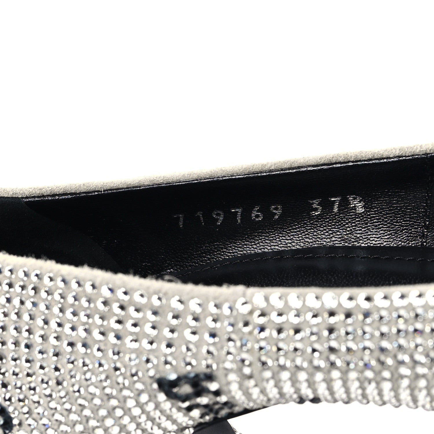 Balenciaga Strass Allover Logo Square Knife 110mm Pumps 37.5 Crystal Black 9 of 11