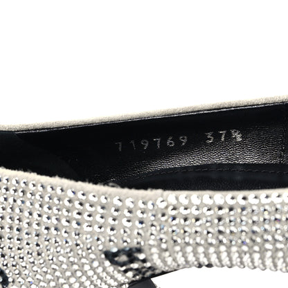 Balenciaga Strass Allover Logo Square Knife 110mm Pumps 37.5 Crystal Black 9 of 11