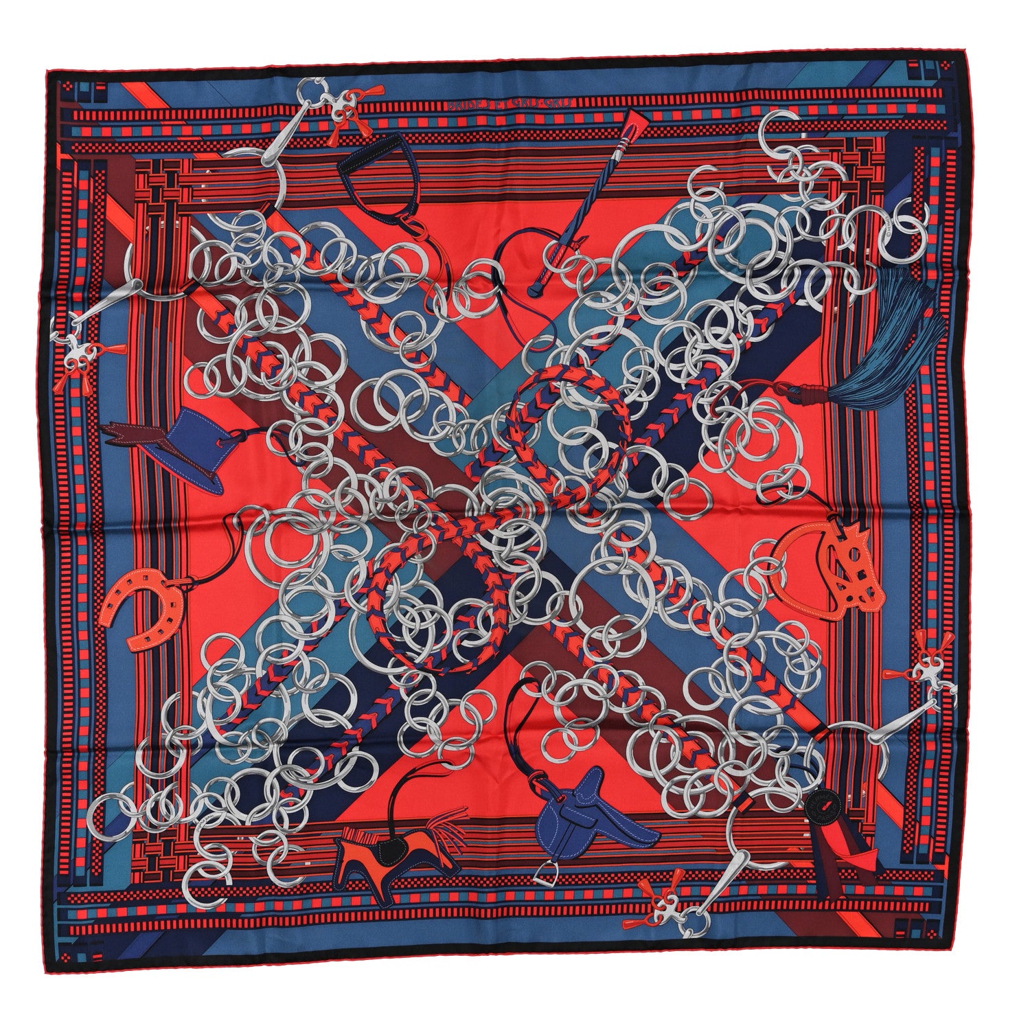 Hermes Silk Brides Et Gris Gris Scarf 90 1 of 3