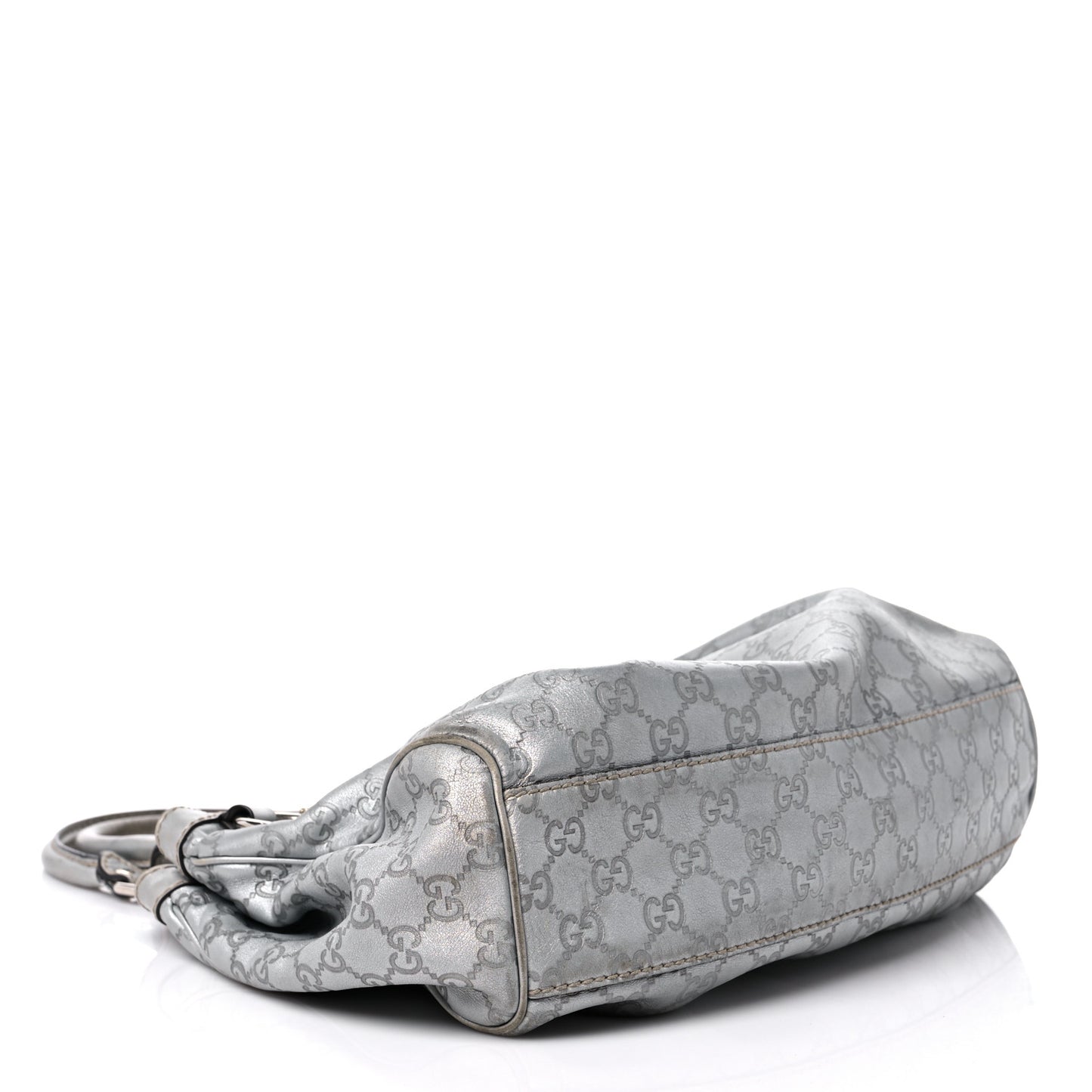 Metallic Guccissima Medium Sukey Tote Silver