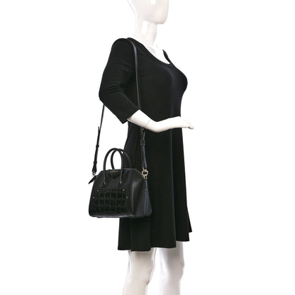Givenchy Grained Calfskin Crocodile Embossed Mini Antigona Black 2 of 9