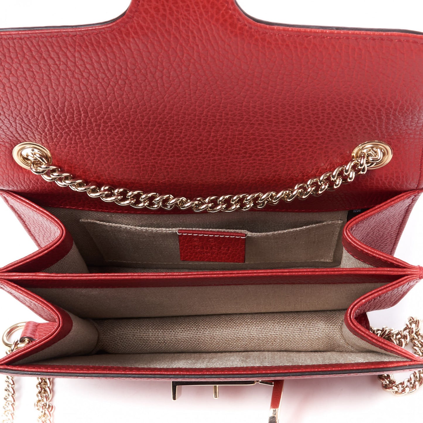 Dollar Calfskin Small Interlocking G Shoulder Bag Red